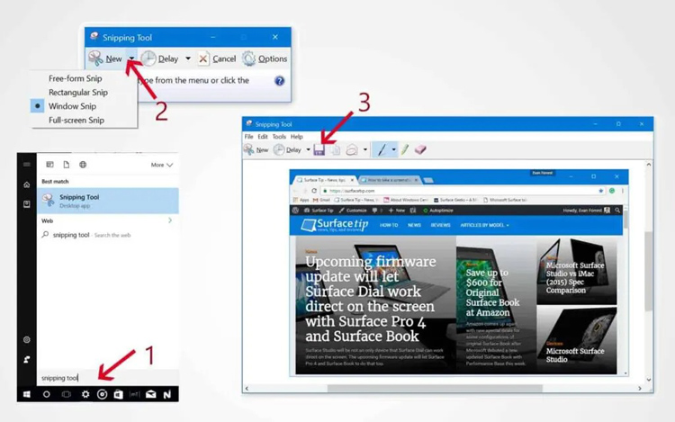 chụp ảnh màn hình Surface Pro