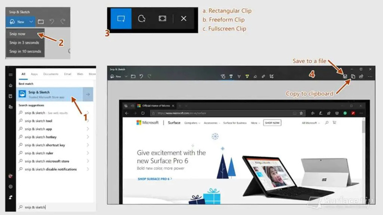 chụp ảnh màn hình Surface Pro